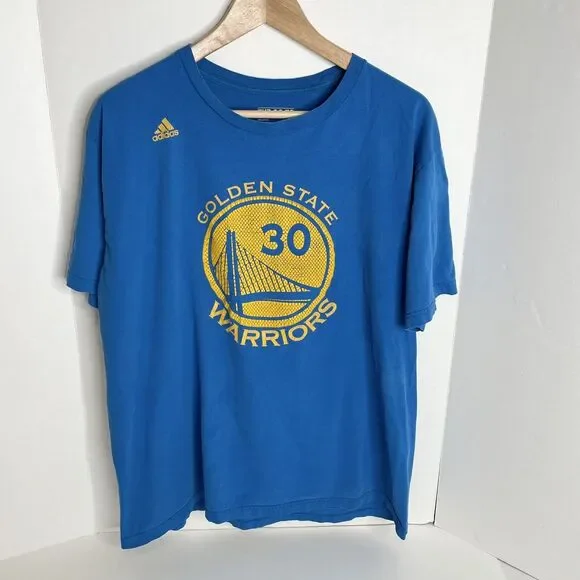 Golden State Warriors Stephen Curry T-Shirt, #30, Blue, Adidas XL - Picture 1 of 7
